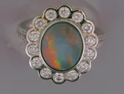 Black Opal & Diamond Ring