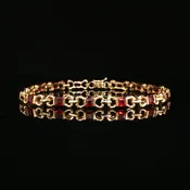 14k Yellow Gold 4.50ctw Bezel-Set Garnet Bracelet