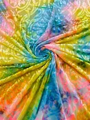 Tie Dye Damask Burnt out Stretch Velvet 58" Wide| New Creations Fabric &amp; Foam Inc