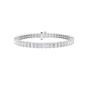 13Cttw Emerald Shaped Lab Grown Diamond North South Bracelet in 14K Gold (F/VS)