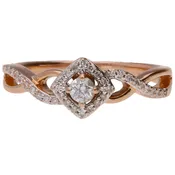 10K Rose .25ctw Petite Diamond Twisted Band Engagement Ring