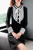 Black and White Dress W/ Ruffle