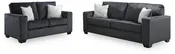 Altari Sofa & Loveseat Set – Slate or Alloy
