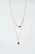 2 in 1 necklace with stone pendant and star details