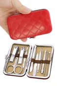 11 Pc Diamond Quilt Vegan Leather Nailcare Set