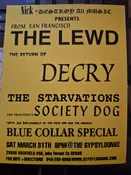$10 PUNK FLYER - (4 x 5.5)  Lewd Decry