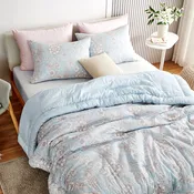 Abigail Hanji Modal Flower Comforter Set(Winter) - Blue