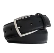 1 3/8" Semi Matte Calf with Brushed Nickel Buckle - Black