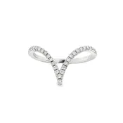 14K Gold .21ct Diamond Chevron Wedding Band Ring