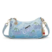 CO-HB-23-115-JN Coca Cola Cherry Coke Rhinestone Print Crossbody Bag - Jean