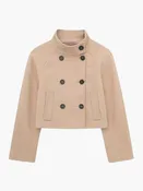 Cropped Double-Breasted Wool Jacket