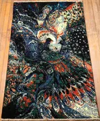 Abstract Peacock Arts & Craft Rug 6'4" x 4'1"