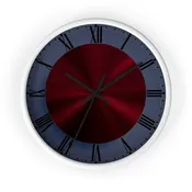 Burgundy and Deep Blue Design Elegant Wall Clock, Home Decor, Wall Art