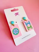 Pink Mahjong Dangle - Sandy & Rizzo