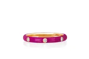 3 Diamond & Berry Enamel Stack Ring