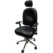 911 Extreme Top Grain Black Leather Ergonomic Chair