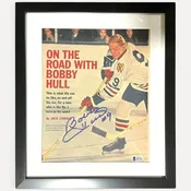 #334 Authentic Bobby Hull Autographed Framed Sports Magazine 14.5 X 12.5