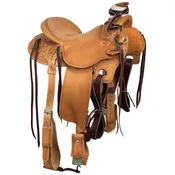14" McCall McLite Wade Trail Saddle, Light Oil with River Oak Tooling - #W121626