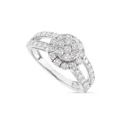 10K Gold 2.13ct Circle Diamond Cluster Engagement Ring
