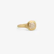 ROSANNE PUGLIESE 22K & CUSHION-SHAPED OLD MINE CUT DIAMOND GREEK-INSPIRED RING, 1.03CT