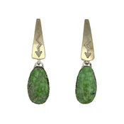 Carico Lake Turquoise Earrings in Sterling Silver & 14K Gold