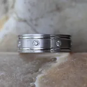 14k White Gold and Diamond Men's Ring by Andrew Nyce — 10