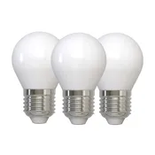 3pk LED krone E27 opal 7W 806lm dimbar