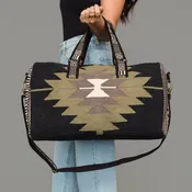 Black, Olive, Gray & Cream Duffel