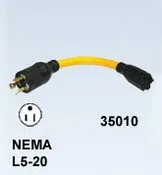 20A Male Twist-To-Lock Plug to 15A Female Converter Adapter