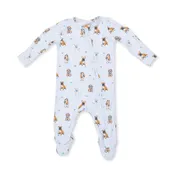 Angel Dear Bestie Dogs Blue Zip Footie