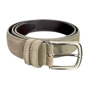 Ago Men’s Gray Suede Italian Leather Belt