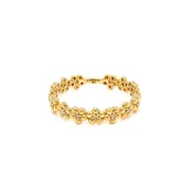 0.07 CTW Diamond Flower Wedding Band set in 18K Yellow Gold
