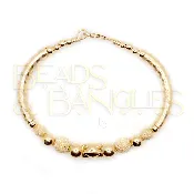 All Gold Stardust Bangle with Plain Kiss