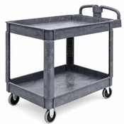 2 Tier Plastic Utility Cart 114mm x 625mm x 990mm