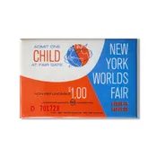 1964 New York World's Fair Child Ticket Magnet