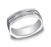 14K White Gold 7mm Band