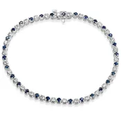 14KW Sapphire & Diamond Tennis Bracelet 30S=1.75Ct, 30D=1.40Ct