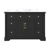 Acro 48″ Freestanding Single Vanity Cabinets with Arch Feet – Black
