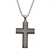 Black Stainless Steel Blacksmith Hammered Cross Wi