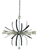 10-Light Satin Pewter Matte Black Accents Victoria Chandelier by Framburg
