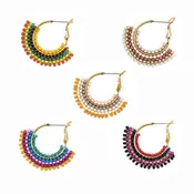 Beaded Skirt Hoop Earrings (altiplano)