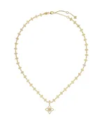 18K Yellow Gold Principessa Flower Chain with Diamond-studded Flower Pendant.