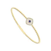 1/10ctw diamond yellow gold flexible bangle 14k