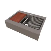 132-7299 Ruston 33″ x 24″ Single Bowl Grey Granite Composite Top-Mount Flat Apron Front Farm Sink