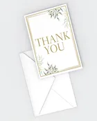 Gold Framed Botanical Thank You Card — M & M Digital Printing