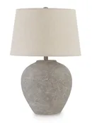 25.75-Inch Distressed Gray Metal Table Lamp