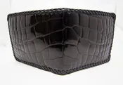 Black Hand Braided Full Alligator Wallet