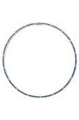 14KW Blue Sapphire and Diamond Tennis Necklace