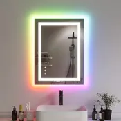 32*24in Bathroom Mirror,Waterproof Anti-Fog Vanity Mirror, 3 Color Temperatures,Dimmable , Touch Control Memory Function, Horizontal or Vertical Mount