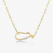 0.05CT Charm Holder Small Paperclip Necklace
